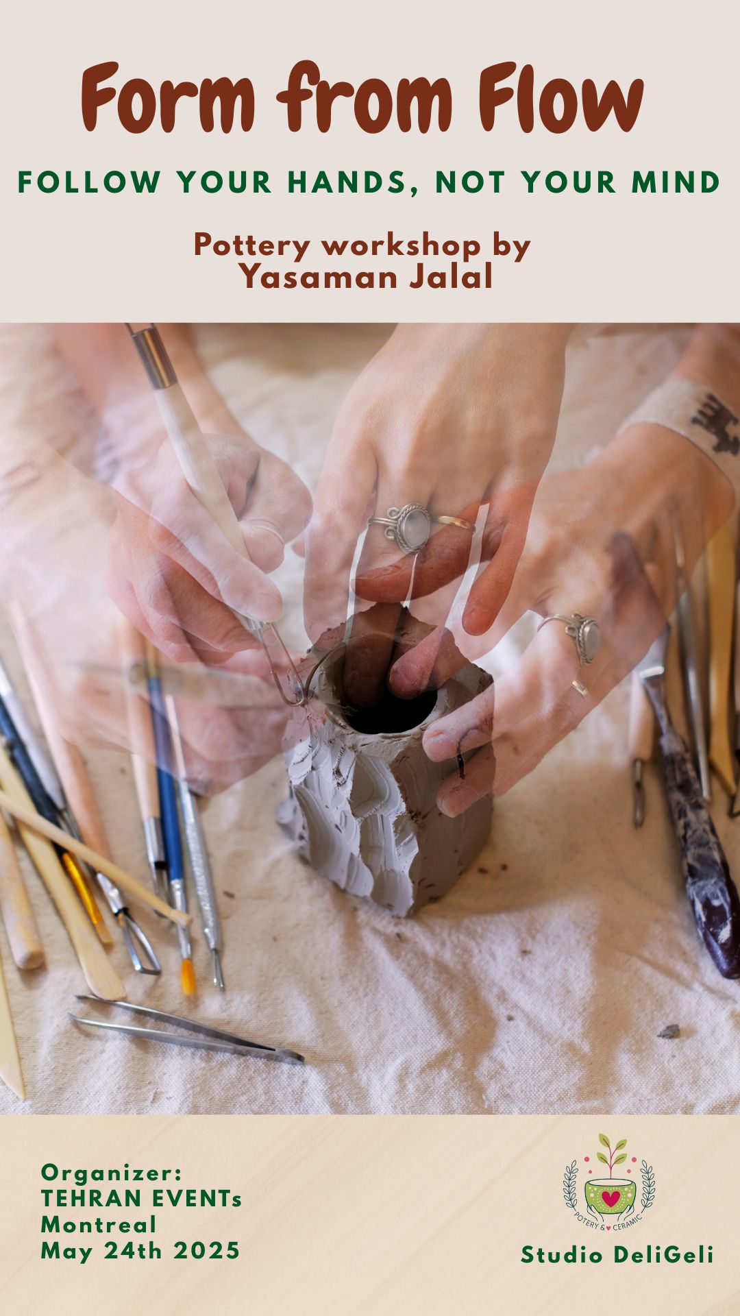 Form from Flow pottery workshop poster